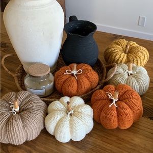Hand knitted pumpkins
